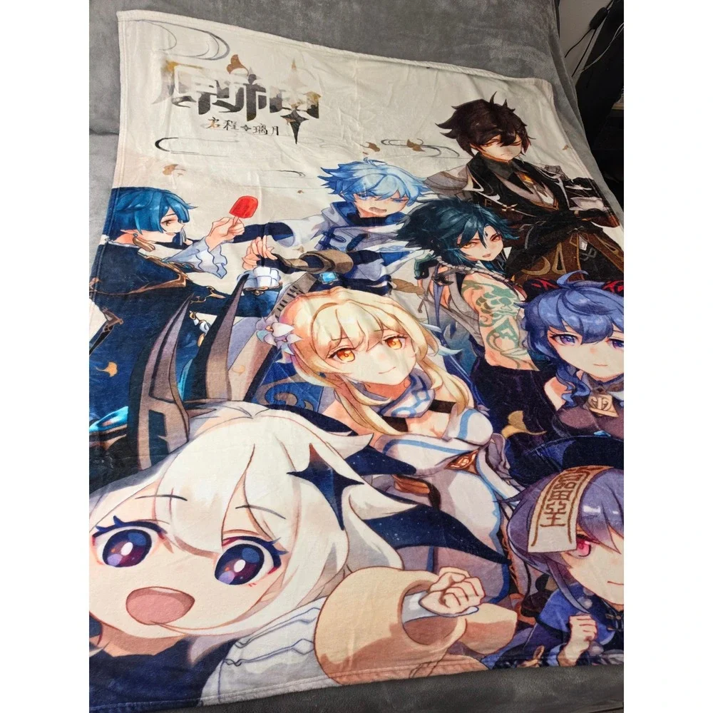 Genshin Impact Liyue‎ Characters Plush Throw Blanket Zhongli Xiao Ganyu Paimon